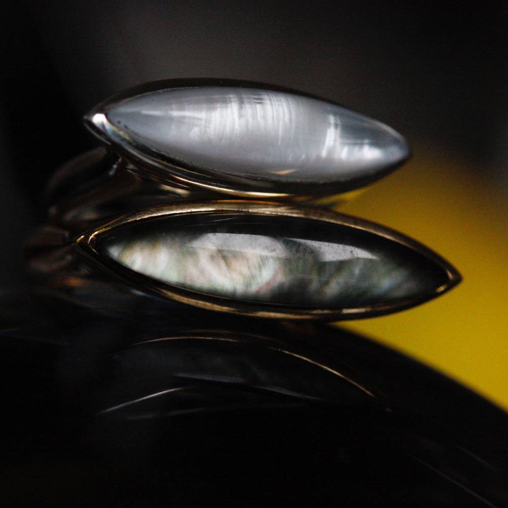 Paola Grande Gioielli AURUM Anello Navetta Con Madreperla