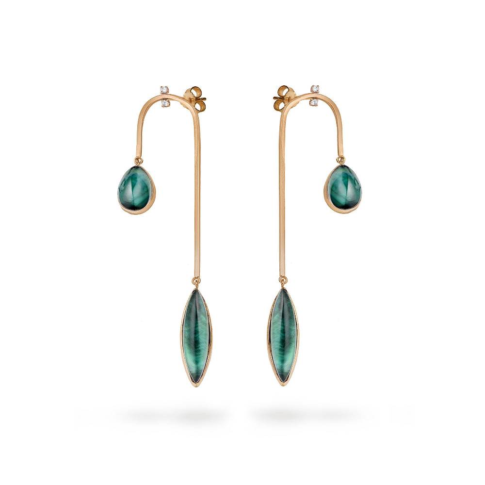 Paola Grande Gioielli AURUM Orecchini Amo curvo lungo