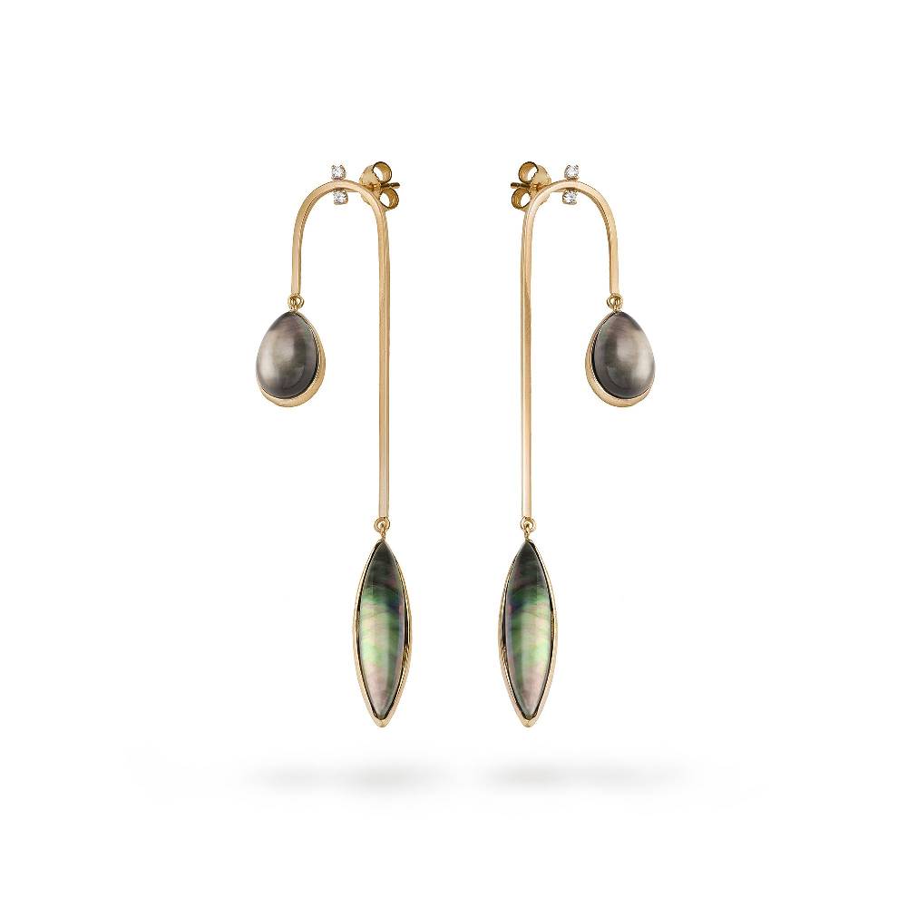 Paola Grande Gioielli AURUM Orecchini amo curvo lungo