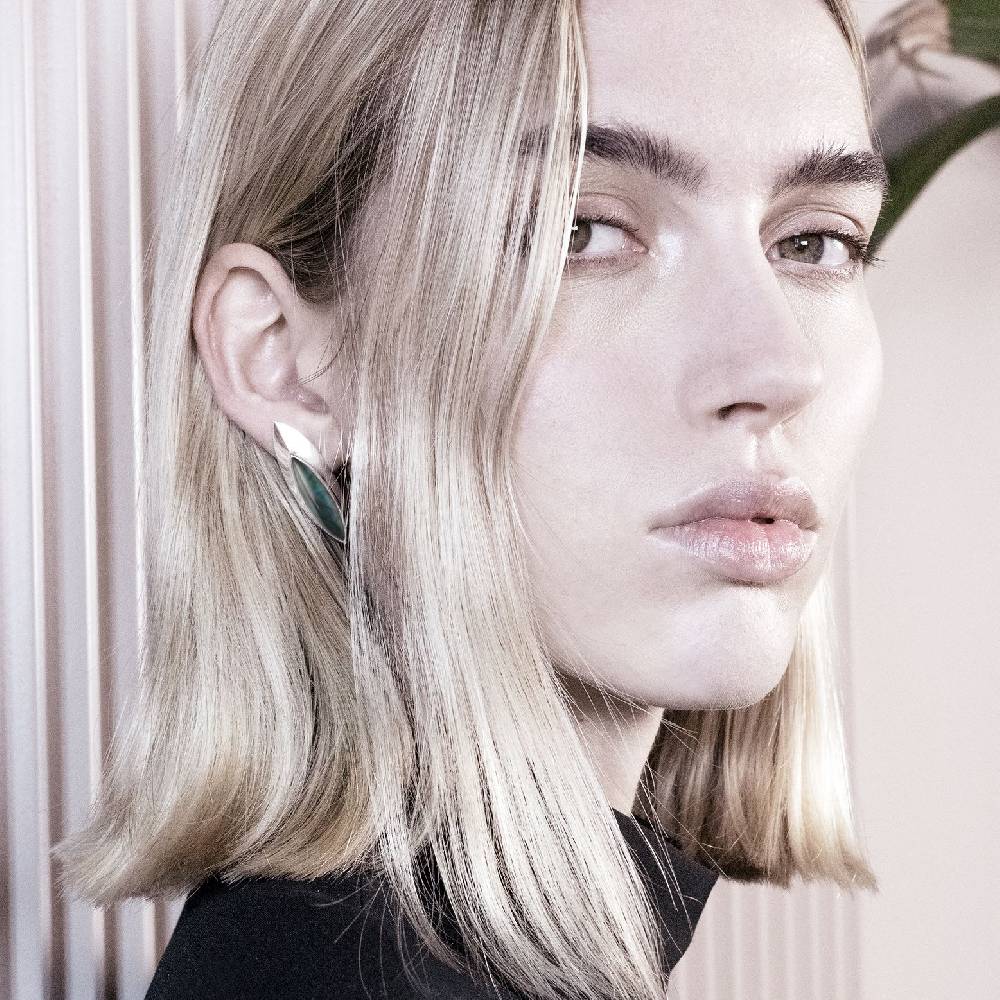 Paola Grande Gioielli AURUM Orecchini Scudo Con Navetta Blu