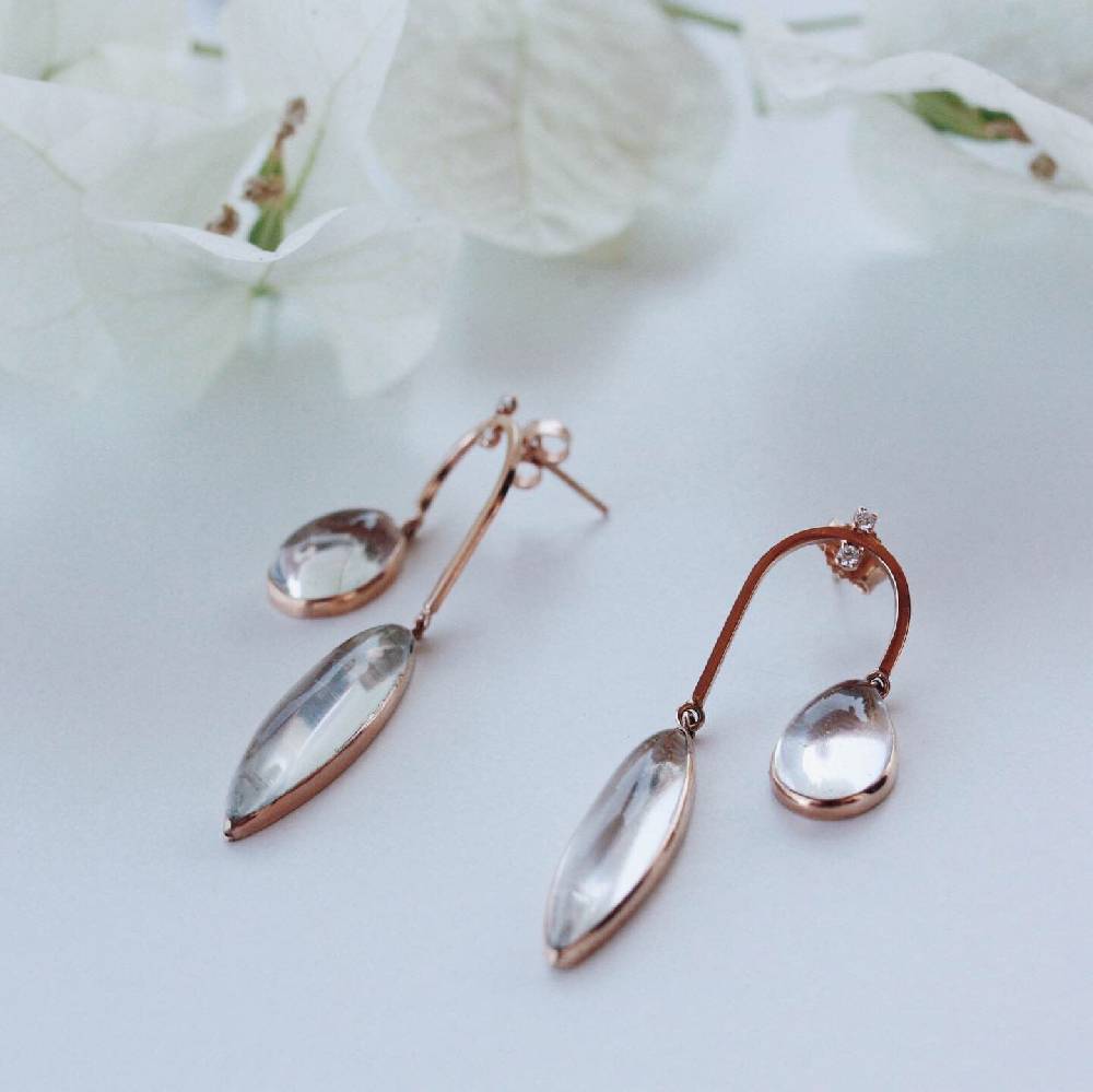 Paola Grande Gioielli AURUM Orecchino Amo Curvo Oro Rosa