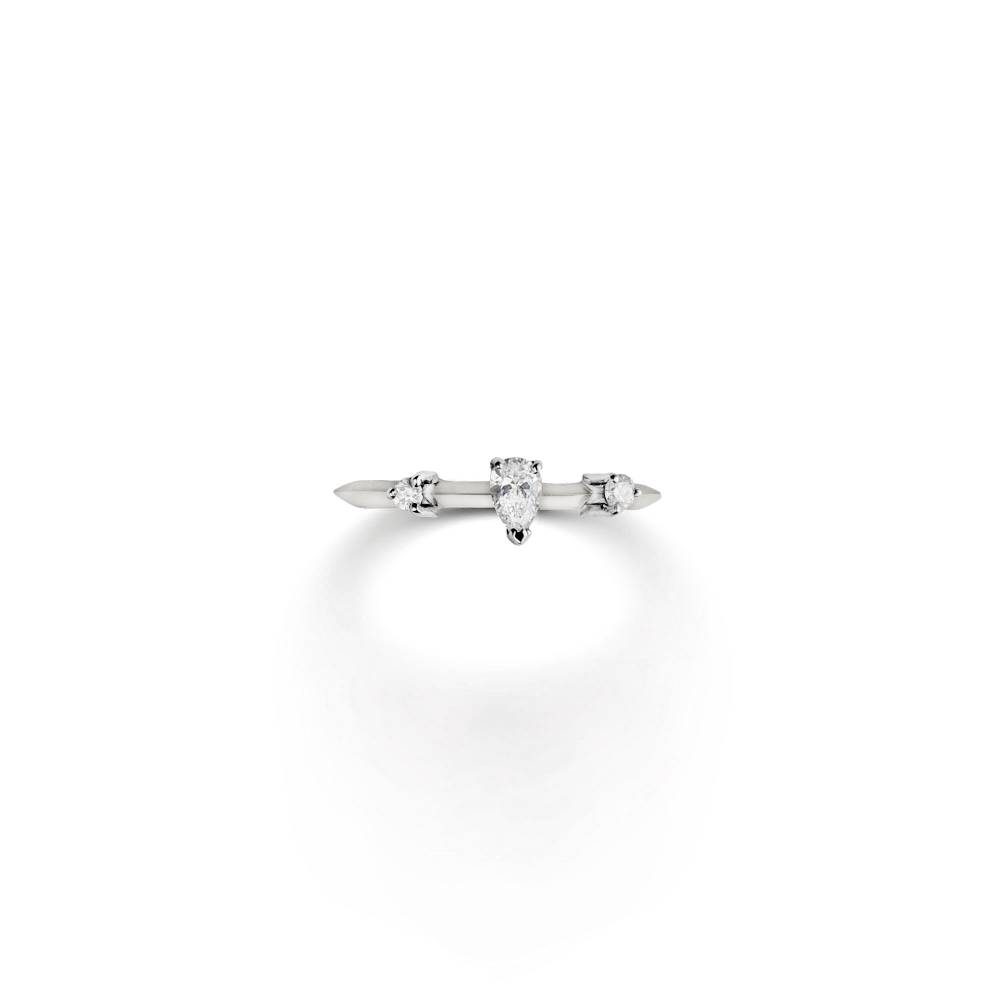 Paola Grande Gioielli BALANCE Anello 'Balance' oro bianco con goccia