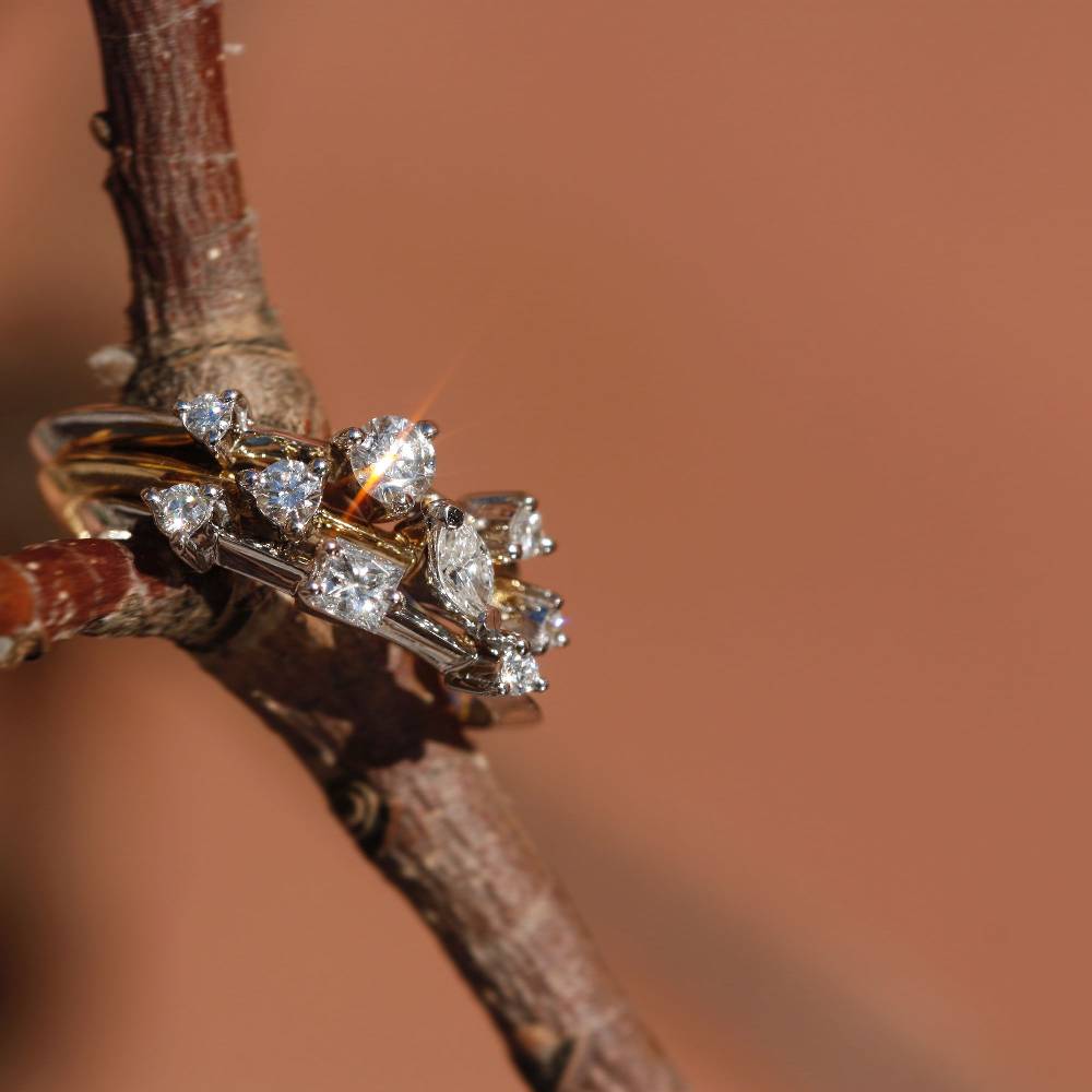 Paola Grande Gioielli BALANCE Anello 'Balance' Oro Bianco Con Princess