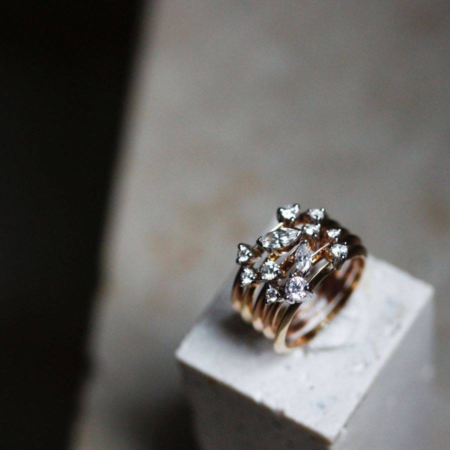 Paola Grande Gioielli BALANCE Anello 'Balance' Oro Rosa Con Marquise