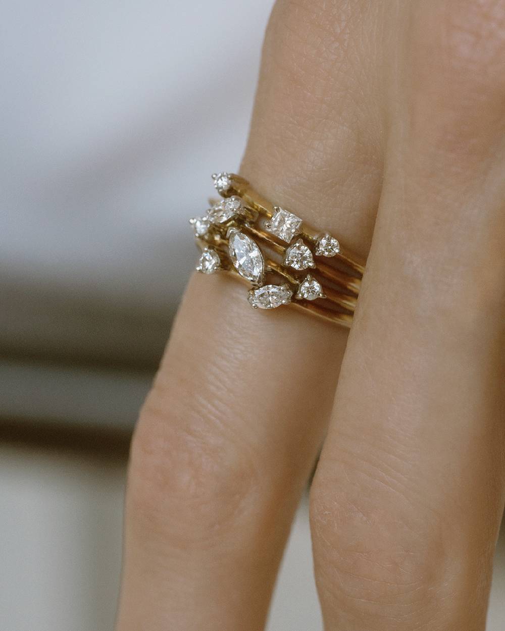 Paola Grande Gioielli BALANCE Anello 'Balance' Oro Rosa Con Marquise