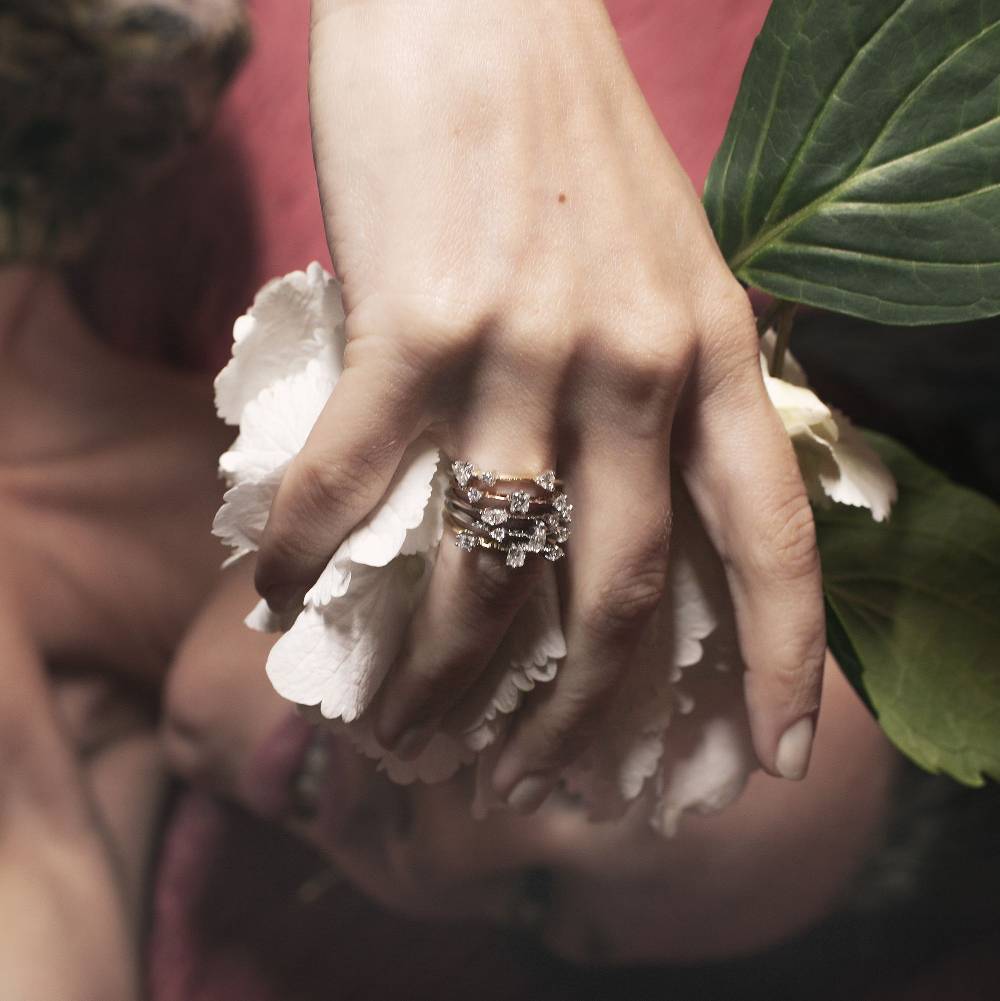 Paola Grande Gioielli BALANCE Anello 'Balance' Oro Rosa Taglio Brillante E Baguette