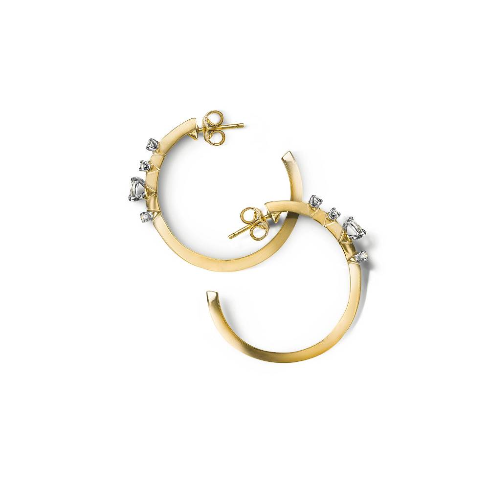 Paola Grande Gioielli BALANCE Cerchi Grandi 'Balance' In Oro Giallo E Diamanti