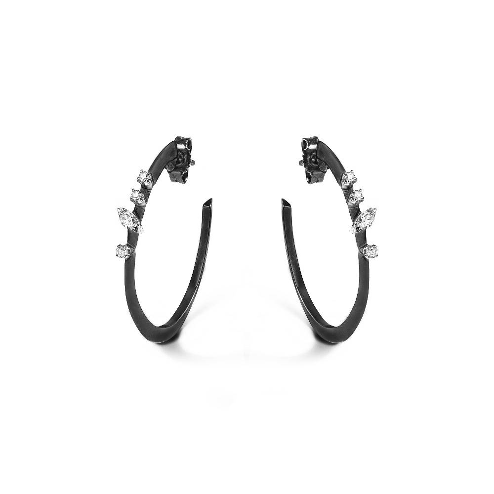 Paola Grande Gioielli BALANCE Cerchi grandi 'Balance' oro nero