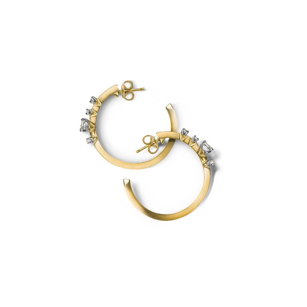 Paola Grande Gioielli BALANCE Cerchi Medi 'Balance' In Oro Giallo E Diamanti