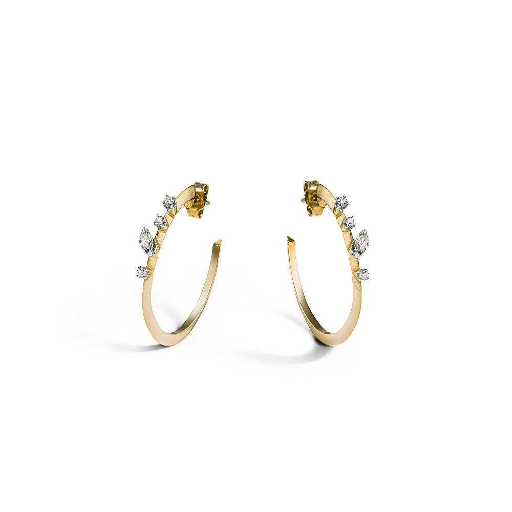 Paola Grande Gioielli BALANCE Cerchi medi 'Balance' in oro giallo e diamanti