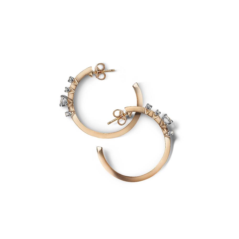 Paola Grande Gioielli BALANCE Cerchi Medi 'Balance' In Oro Rosa E Diamanti