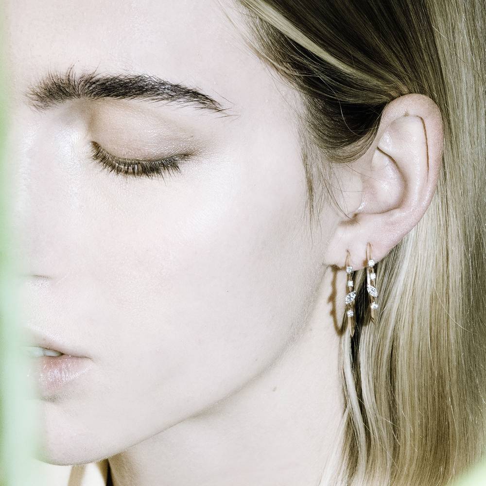 Paola Grande Gioielli BALANCE Cerchi Medi 'Balance' In Oro Rosa E Diamanti