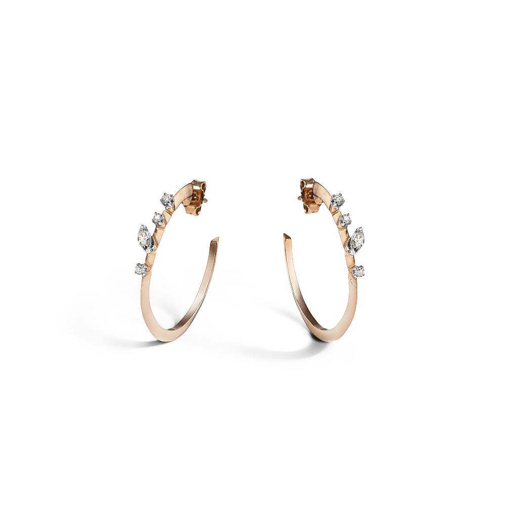 Paola Grande Gioielli BALANCE Cerchi medi 'Balance' in oro rosa e diamanti