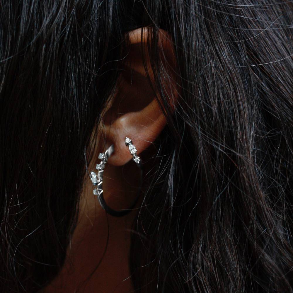 Paola Grande Gioielli BALANCE Cerchietti 'Balance' In Oro Bianco E Diamanti