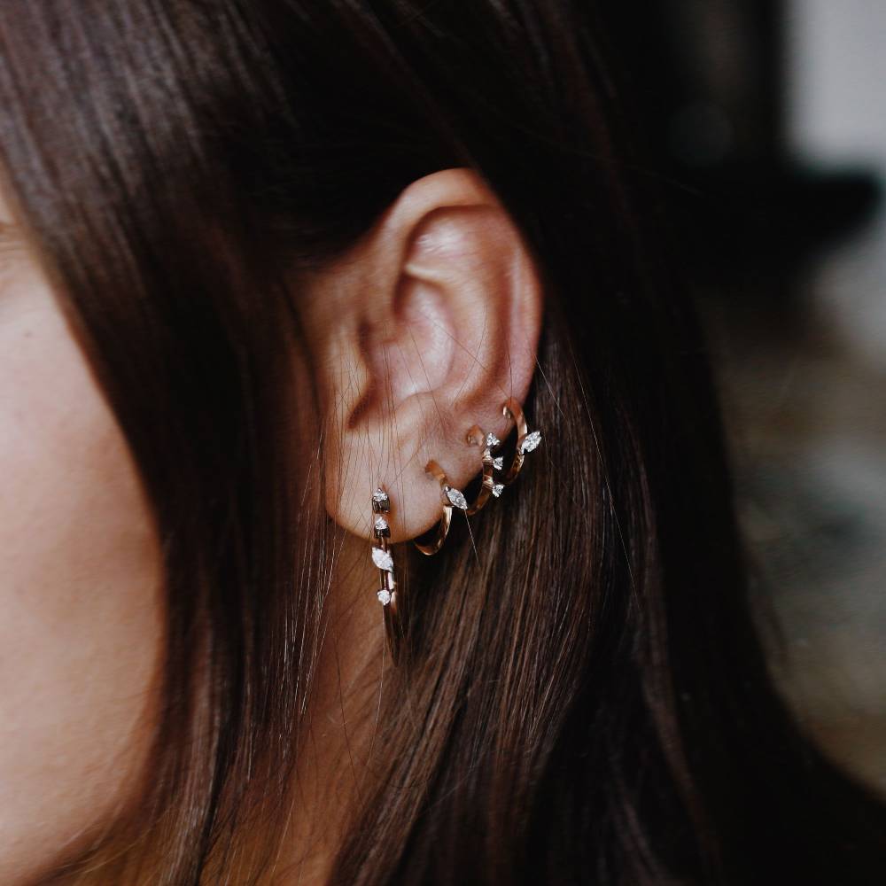 Paola Grande Gioielli BALANCE Cerchietti 'Balance' In Oro Rosa E Diamanti