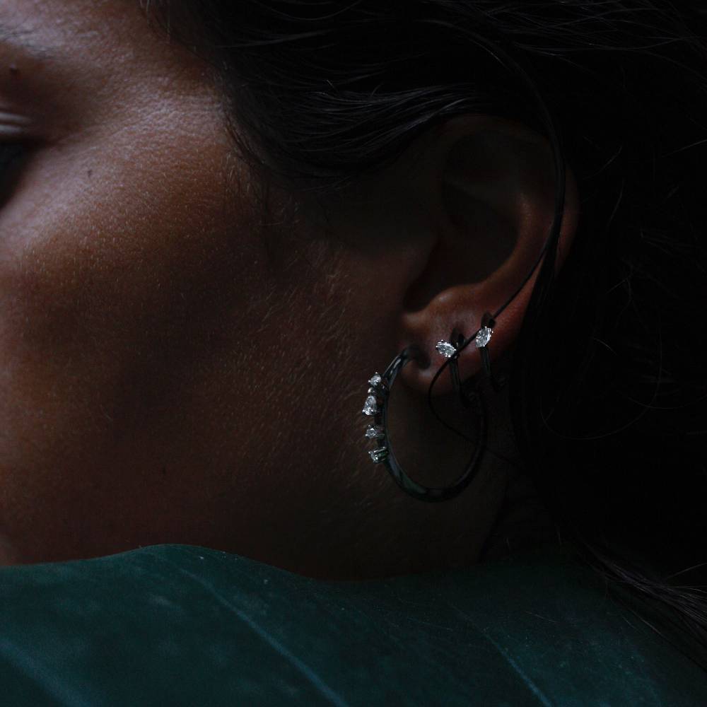 Paola Grande Gioielli BALANCE Cerchietti 'Balance' Oro Nero E Marquise