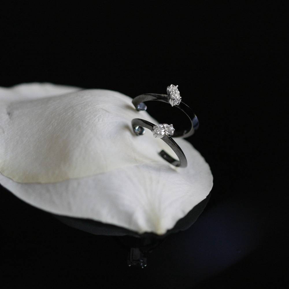 Paola Grande Gioielli BALANCE Cerchietti 'Balance' Oro Nero E Marquise