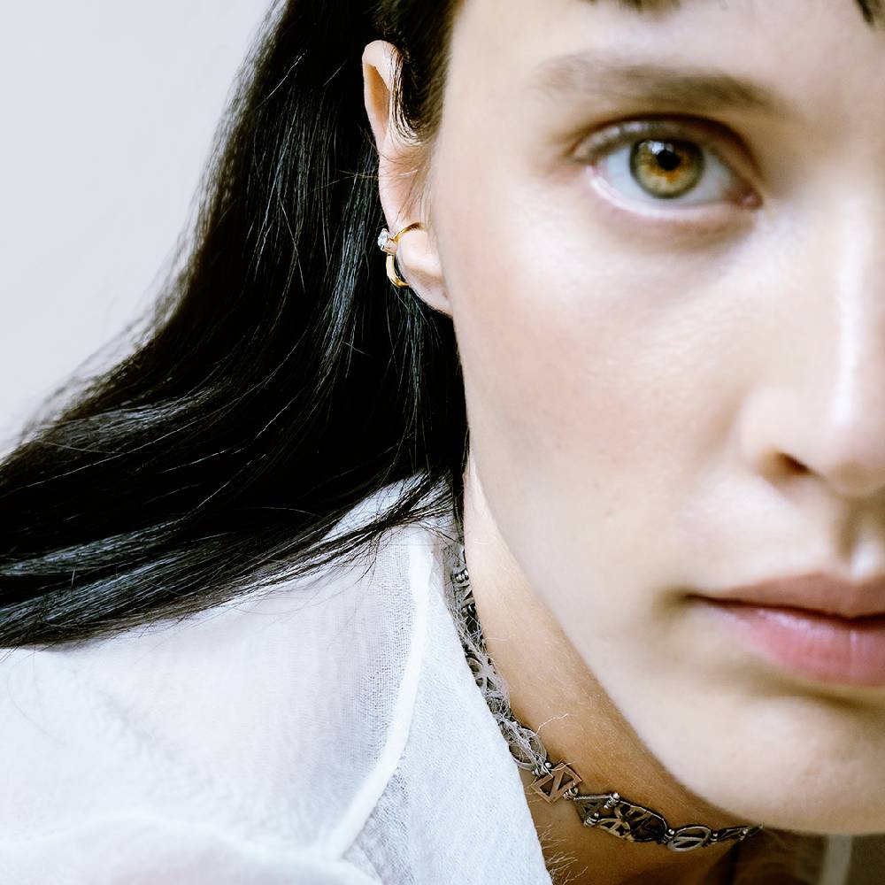 Paola Grande Gioielli BALANCE Ear Cuff 'Balance' In Oro Rosa Con Diamante Taglio Marquise