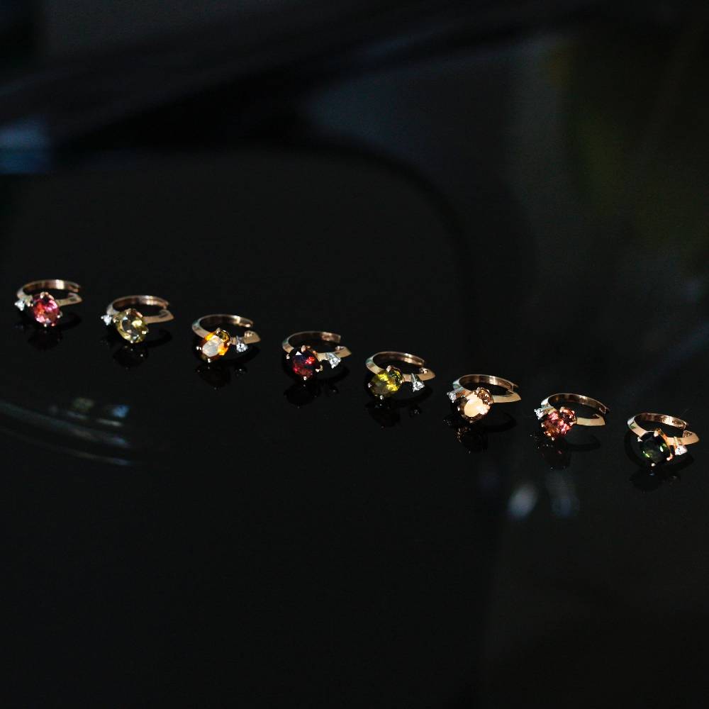 Paola Grande Gioielli BALANCE Ear Cuff 'Balance' Oro Rosa Con Tormalina Rosa