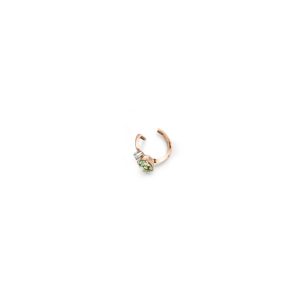 Paola Grande Gioielli BALANCE Ear Cuff 'Balance' Oro Rosa Con Tormalina Verde Chiaro