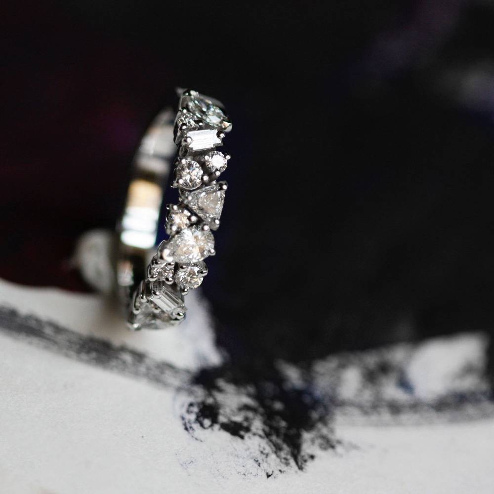 Paola Grande Gioielli BALANCE Fedina Di Diamanti Multi-fantasia