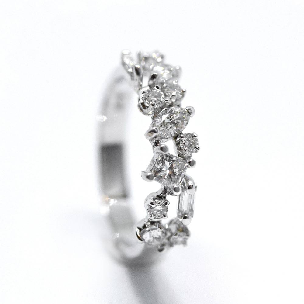 Paola Grande Gioielli BALANCE Fedina Di Diamanti Multi Fantasia