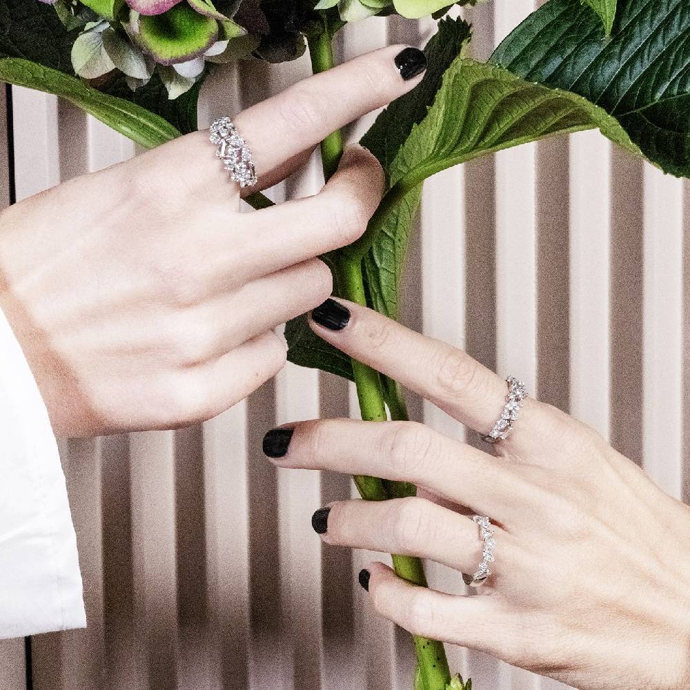 Paola Grande Gioielli BALANCE Fedina Di Diamanti Multi Fantasia