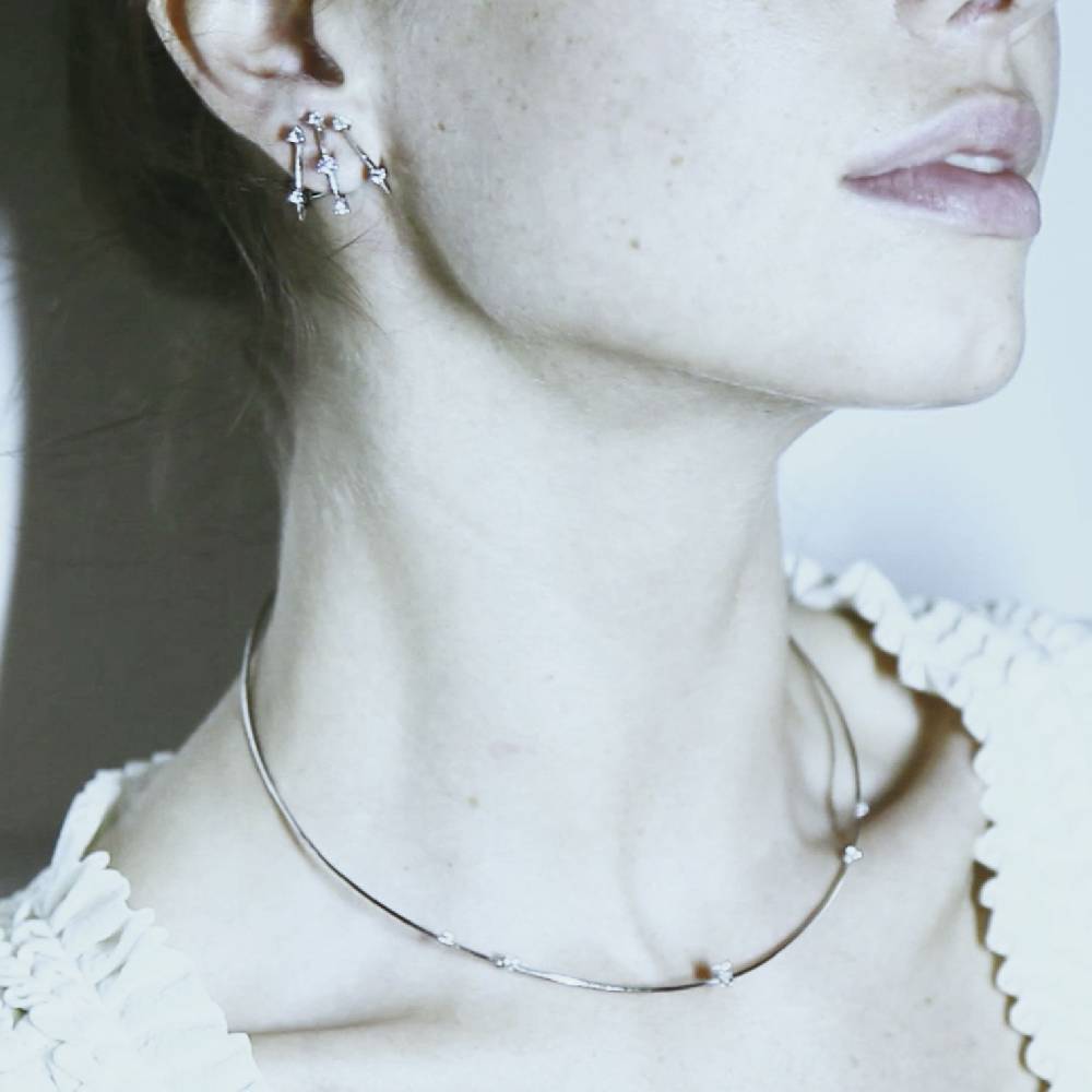 Paola Grande Gioielli BALANCE Orecchini 'Balance' 3 Elementi Oro Bianco