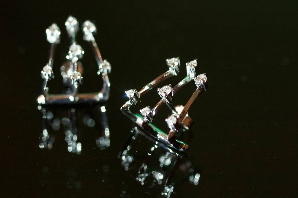 Paola Grande Gioielli BALANCE Orecchini 'Balance' 3 Elementi Oro Bianco