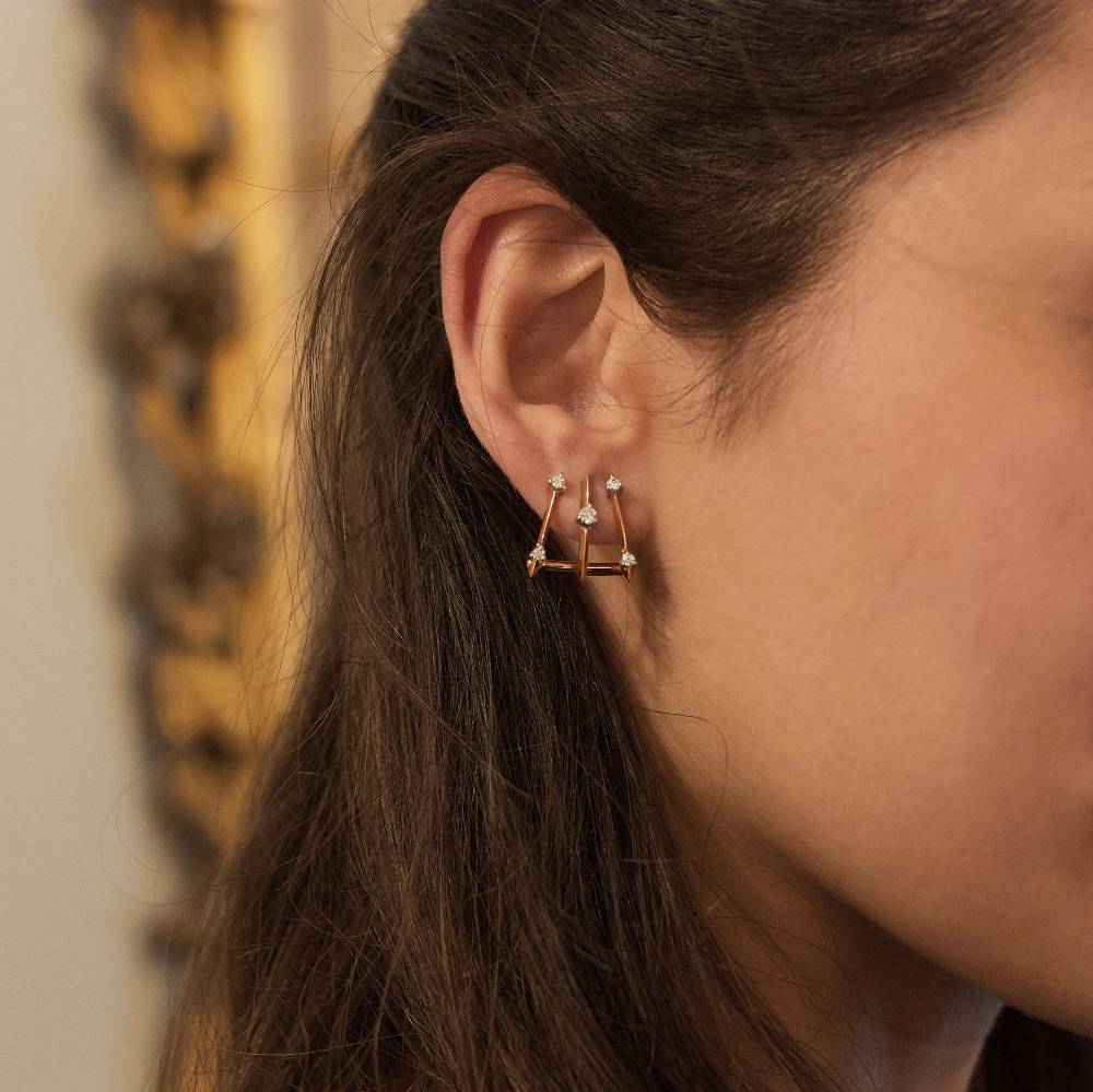 Paola Grande Gioielli BALANCE Orecchini 'Balance' 3 Elementi Oro Rosa