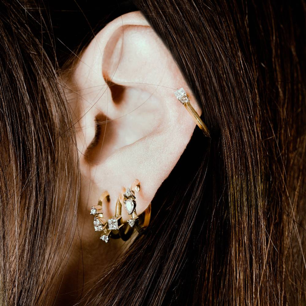 Paola Grande Gioielli BALANCE Orecchini Cerchietti 'Balance' In Oro Giallo E Diamanti