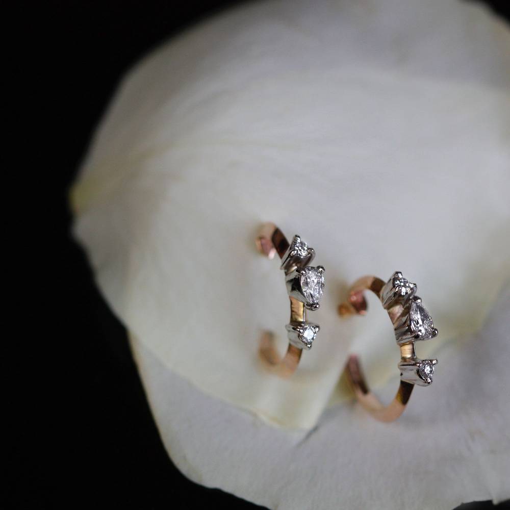 Paola Grande Gioielli BALANCE Orecchini Cerchietti 'Balance' In Oro Rosa E Diamanti