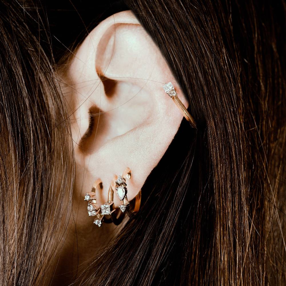 Paola Grande Gioielli BALANCE Orecchini Cerchietti 'Balance' In Oro Rosa E Diamanti