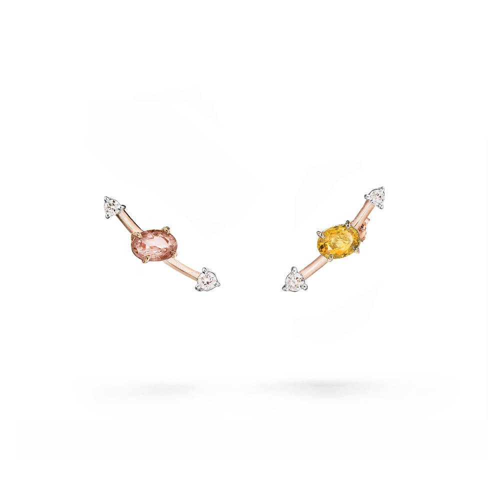 Paola Grande Gioielli BALANCE Orecchini 'Lancia' in oro rosa con tormaline