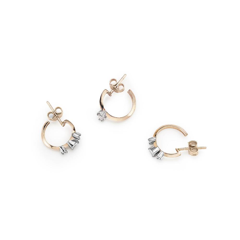 Paola Grande Gioielli BALANCE Set Di 3 Orecchini 'Balance' Oro Rosa Con Diamanti