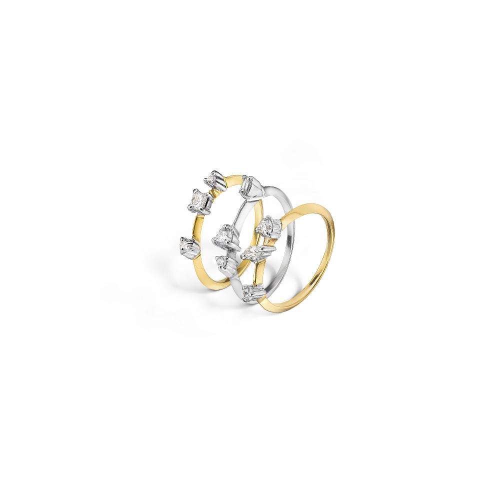 Paola Grande Gioielli BALANCE Set Di Tre Anelli 'Balance' Componibili