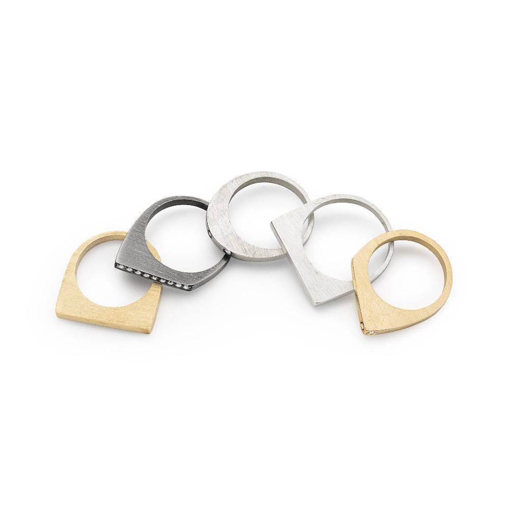 Paola Grande Gioielli CONGIUNZIONI 5 anelli modulari 'congiunzioni'