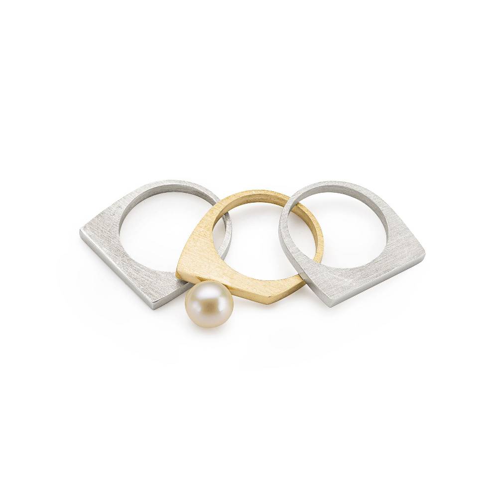 Paola Grande Gioielli CONGIUNZIONI Anello Componibile 'Congiunzioni' Con Perla Bianca