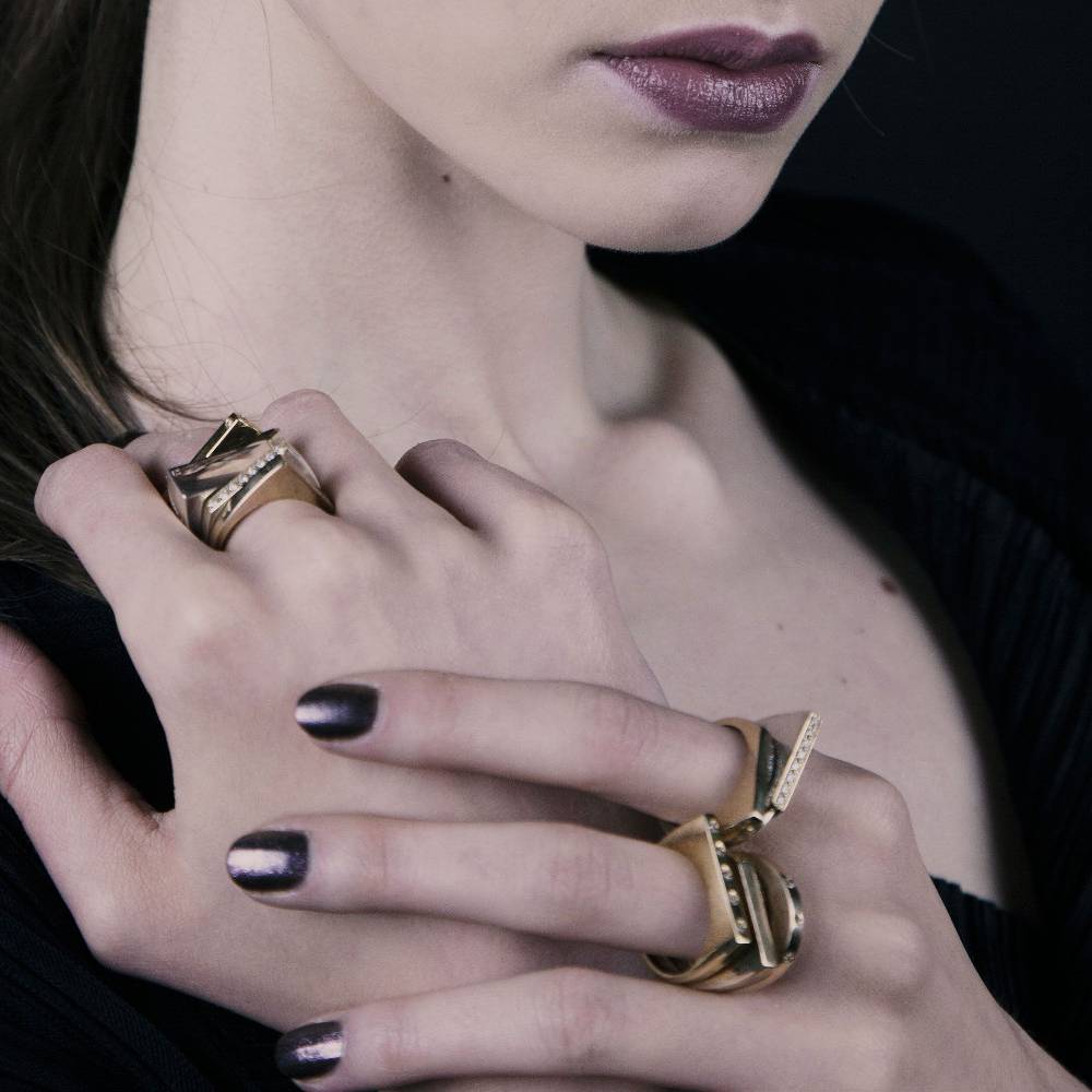 Paola Grande Gioielli CONGIUNZIONI Anello Congiunzioni Punta Con Pietre