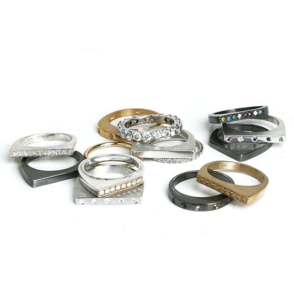 Paola Grande Gioielli CONGIUNZIONI Anello Modulare 'Congiunzioni' Nero