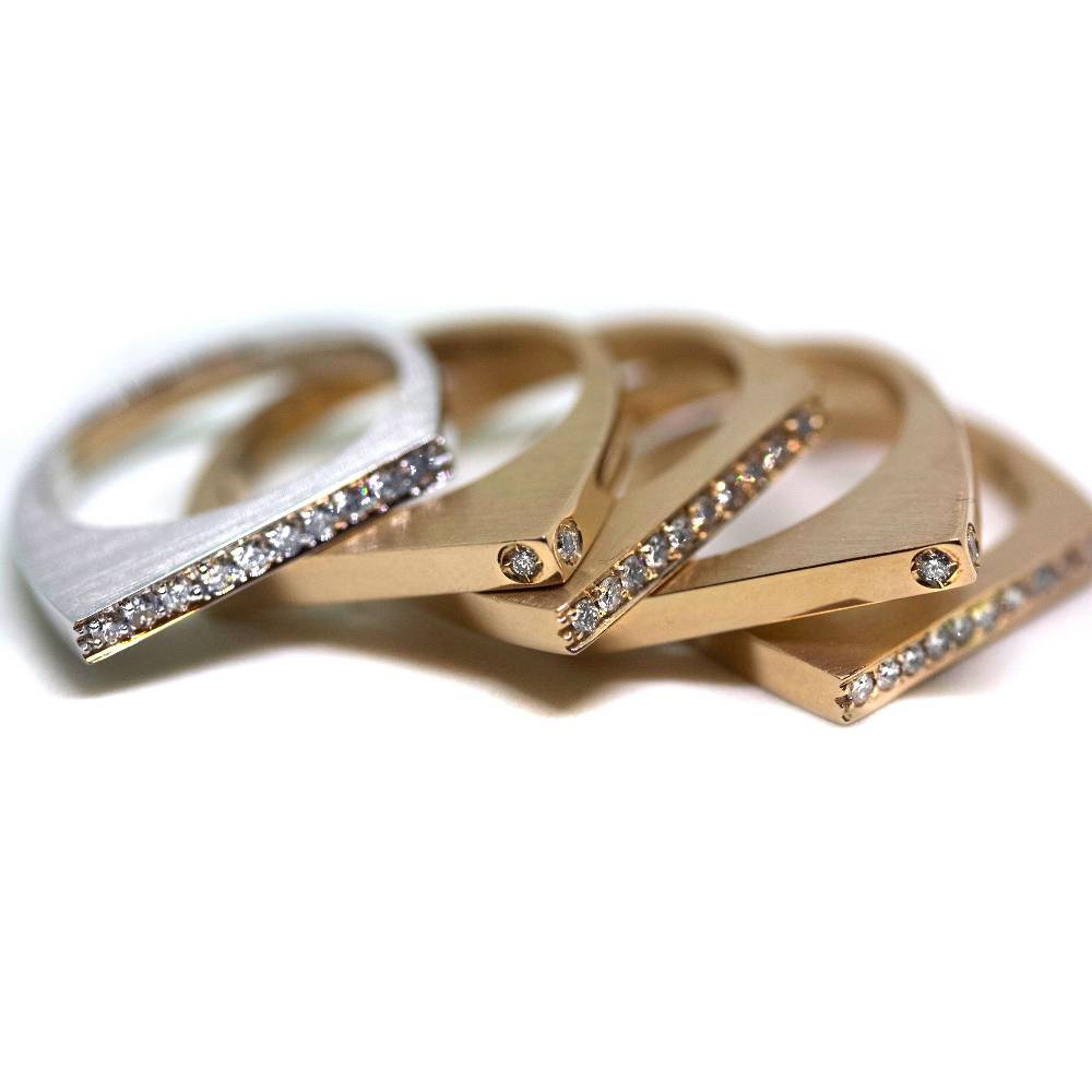 Paola Grande Gioielli CONGIUNZIONI Anello Modulare 'Congiunzioni' Punta In Oro Rosa