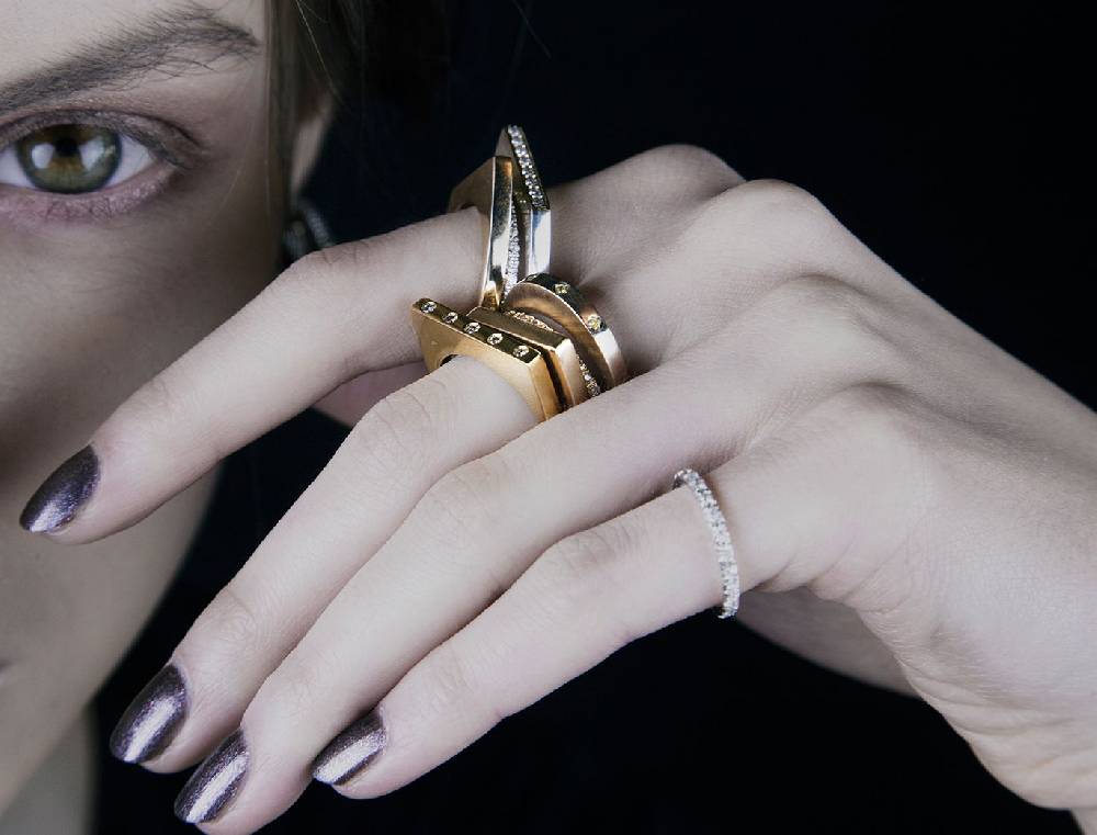 Paola Grande Gioielli CONGIUNZIONI Anello Modulare 'Congiunzioni' Punta In Oro Bianco