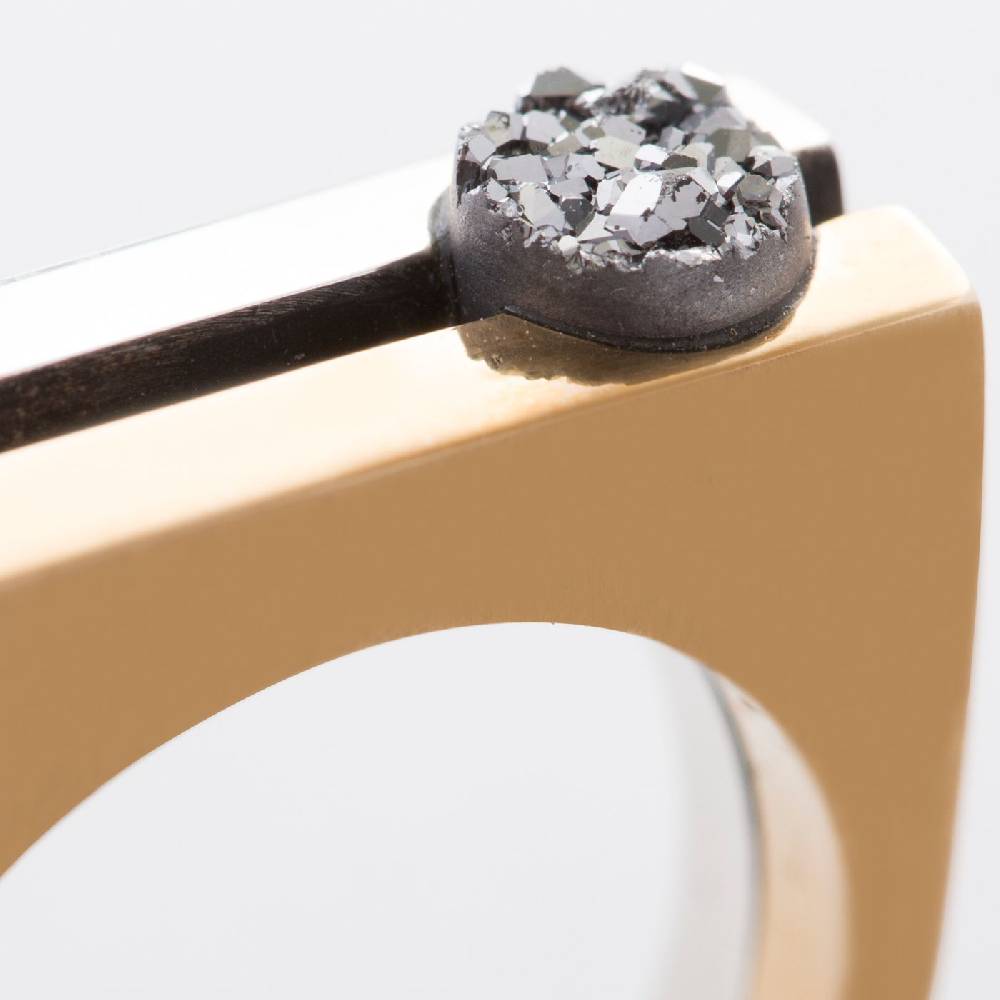 Paola Grande Gioielli CONGIUNZIONI Doppio Anello 'Congiunzioni' Con Drusa