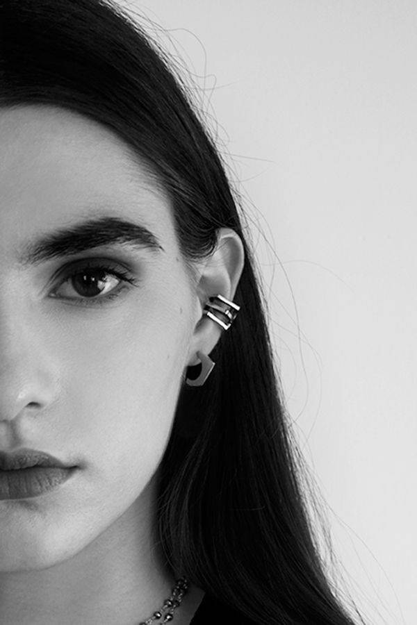 Paola Grande Gioielli CONGIUNZIONI Mono Orecchino 'Congiunzioni' 3 Elementi Base Bronzo