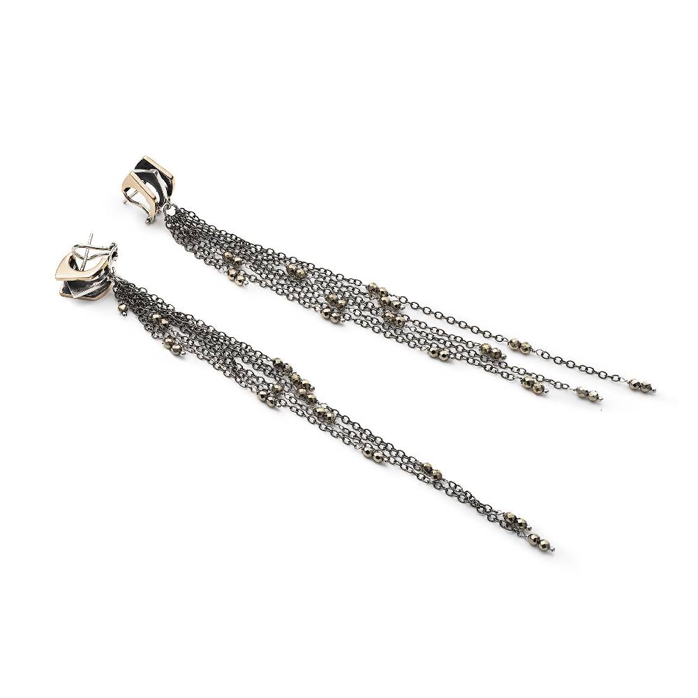 Paola Grande Gioielli CONGIUNZIONI Orecchini 'Congiunzioni' 3 elementi con frange