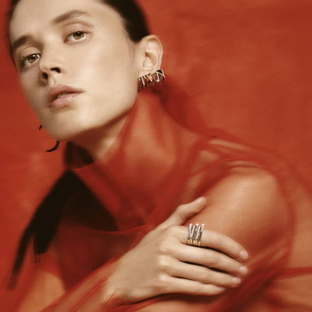 Paola Grande Gioielli CONGIUNZIONI Orecchini 'Congiunzioni' 3 Elementi In Argento E Oro Rosa