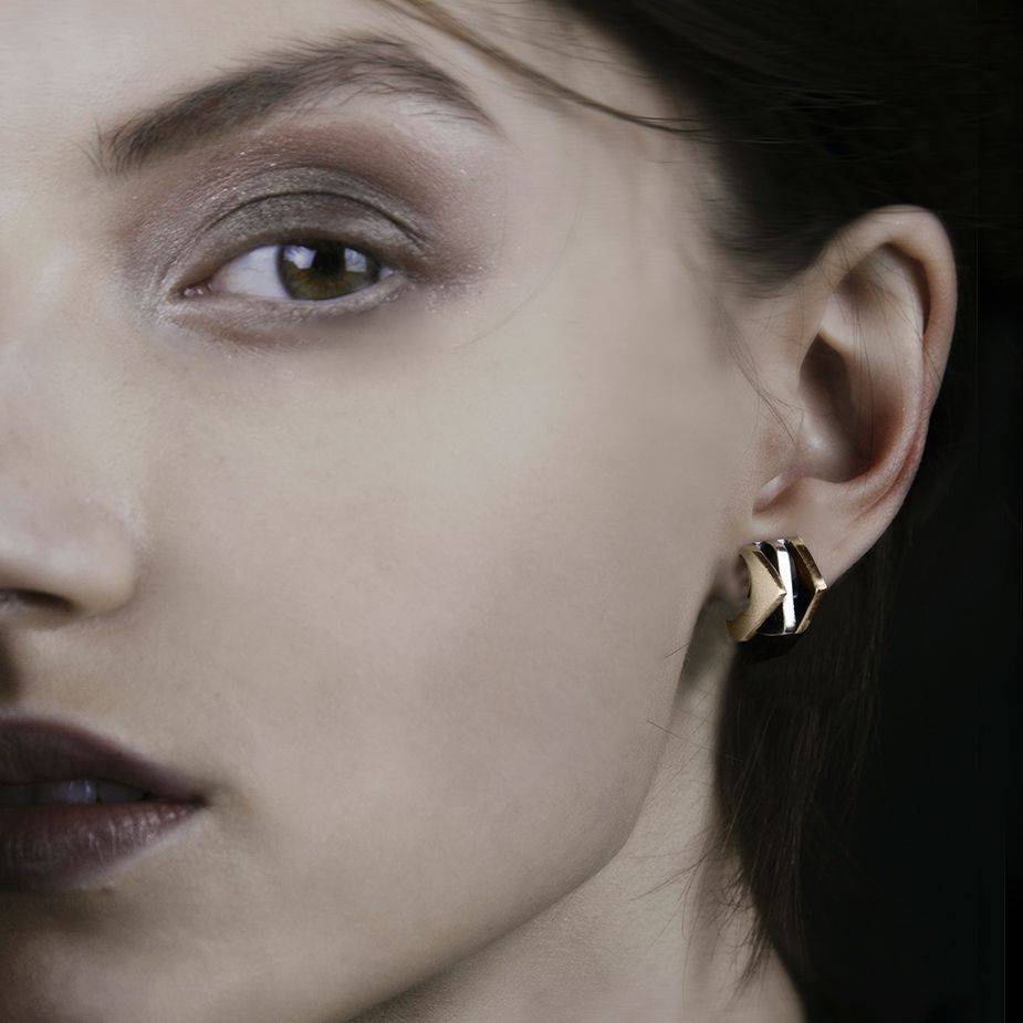 Paola Grande Gioielli CONGIUNZIONI Orecchini 'Congiunzioni' Tre Elementi Base Bronzo