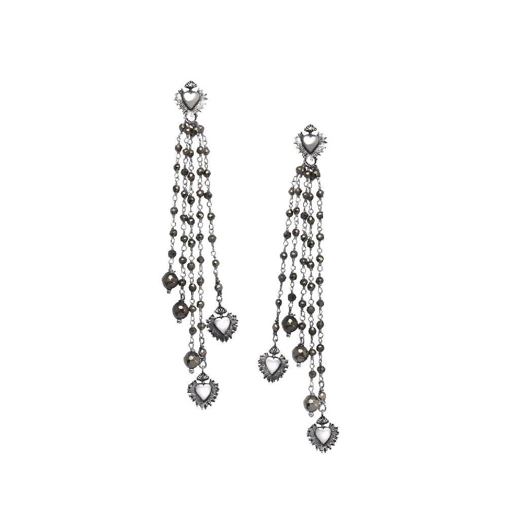 Paola Grande Gioielli CUORE SACRO Orecchini Con Frangia 'Cuore Sacro'