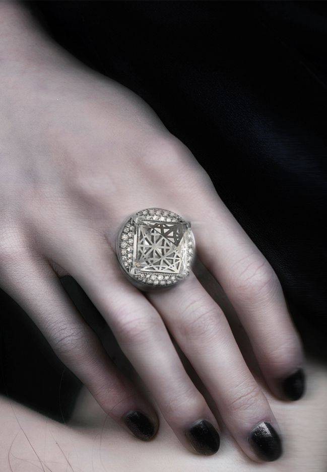 Paola Grande Gioielli ENTROPIA Anello In Oro Bianco E Diamanti