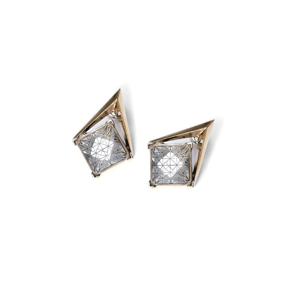 Paola Grande Gioielli ENTROPIA Orecchini 'Entropia' con griglia
